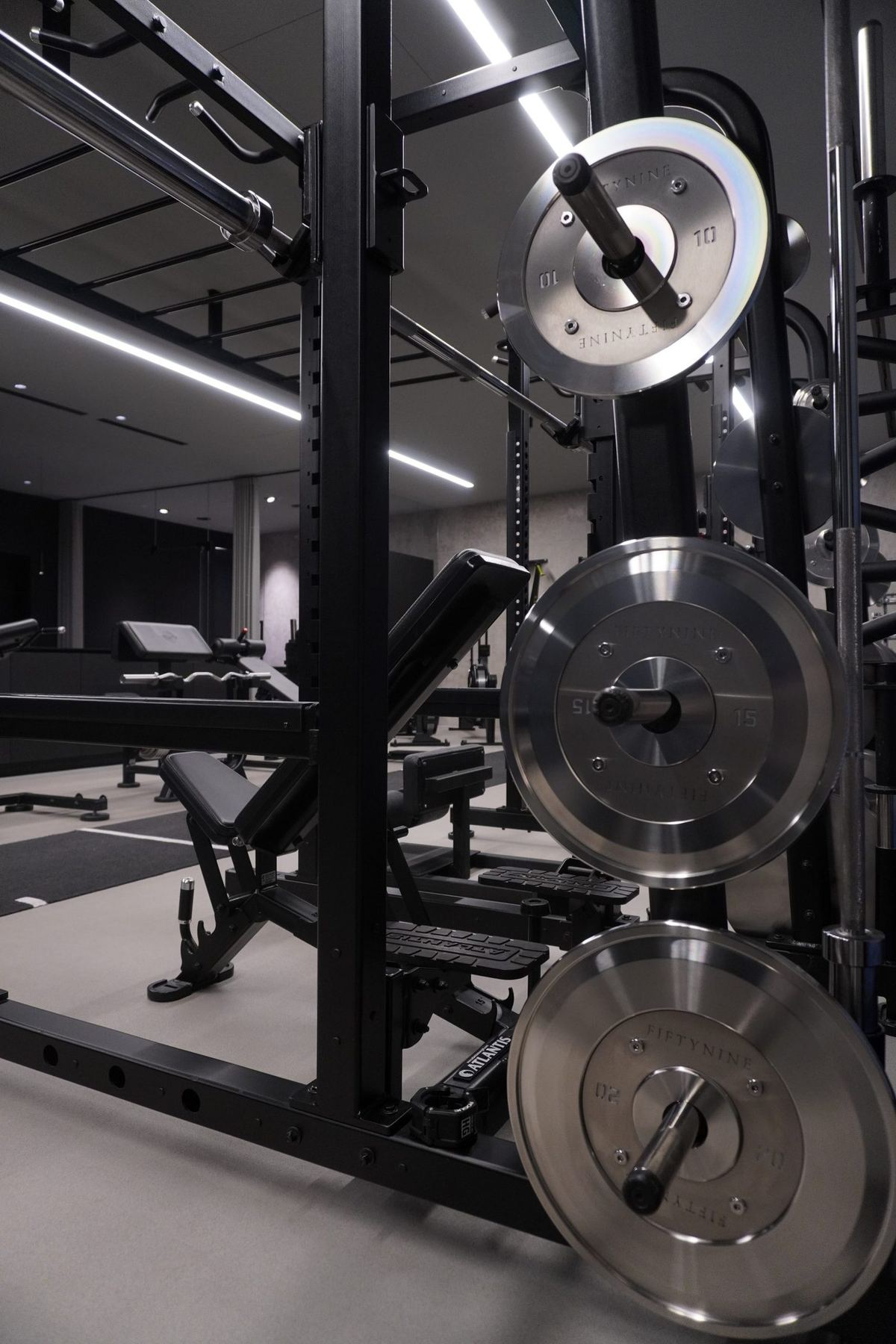FIFTYNINE Personal Training Studio rack and plates